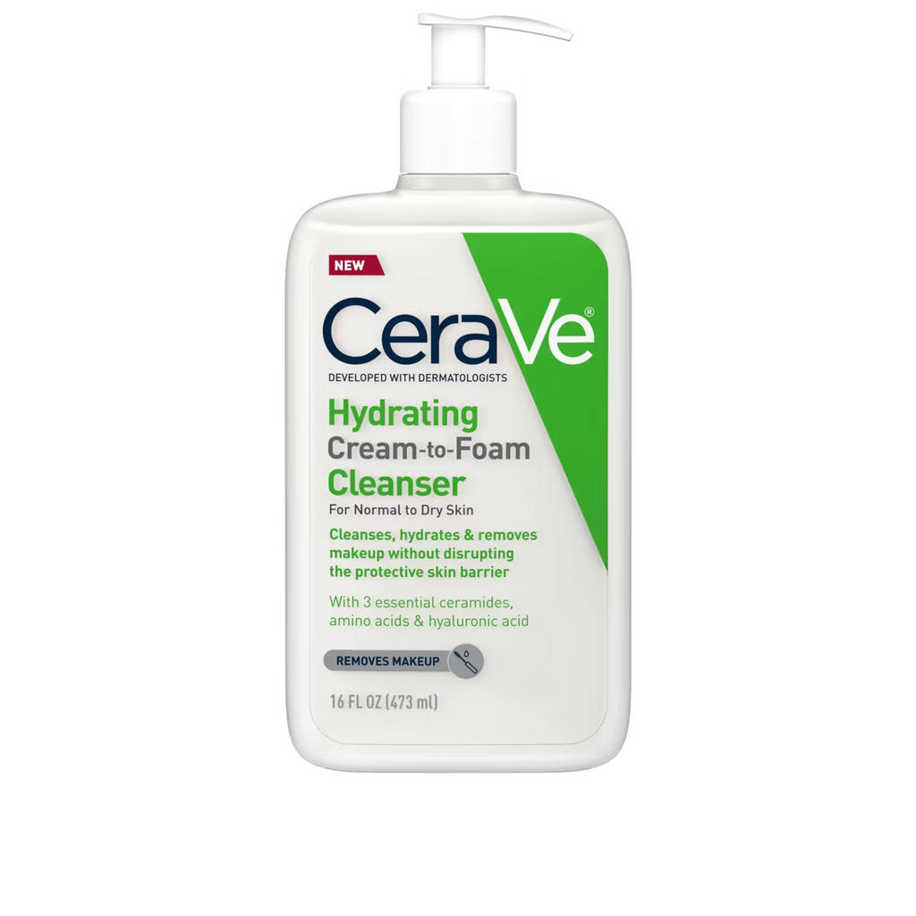 CeraVe Hydrating Cream-to-Foam Face Wash with Hyaluronic Acid for Normal to Dry Skin - 16 fl oz