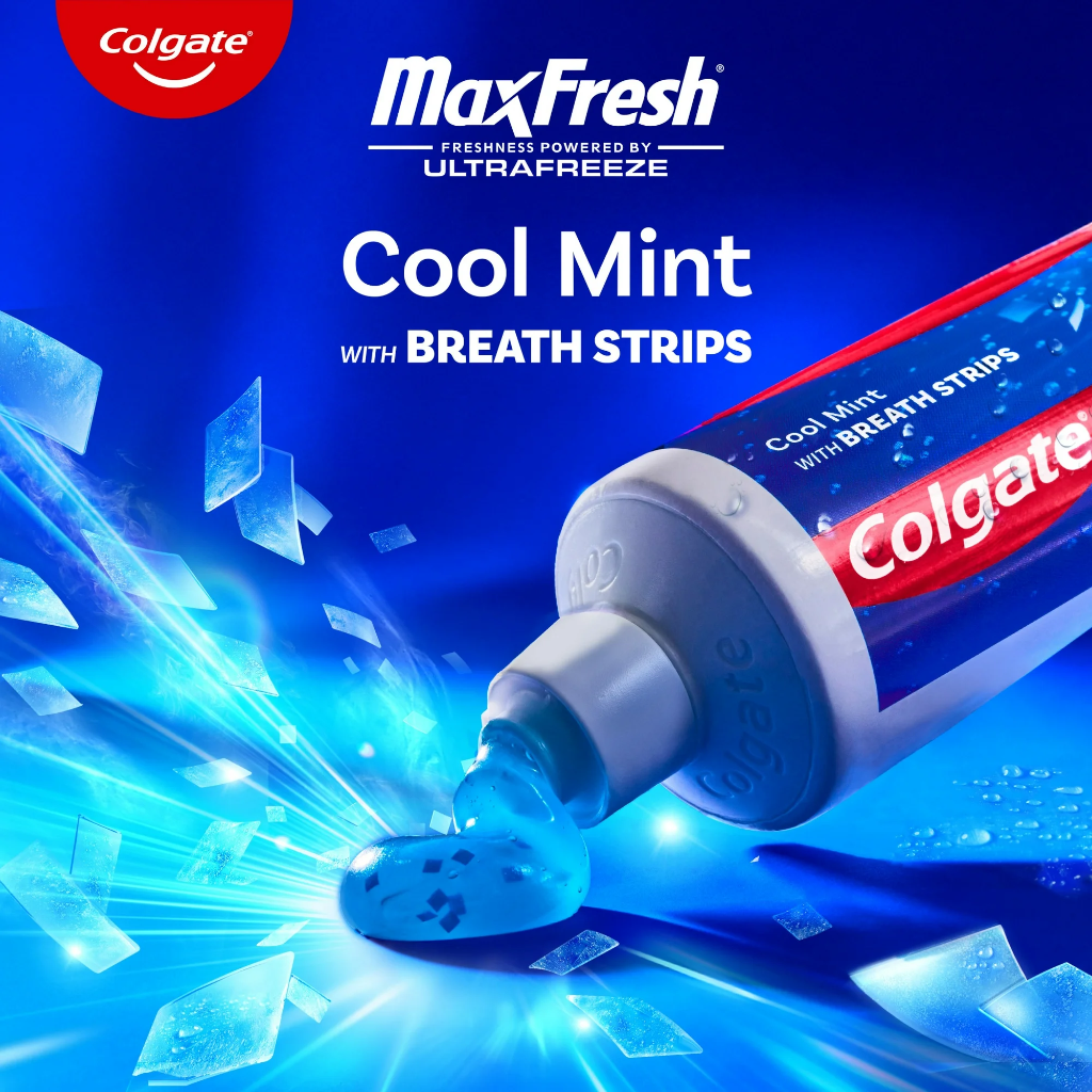 Colgate MaxFresh Toothpaste with Mini Breath Strips, Cool Mint, 7.3 oz