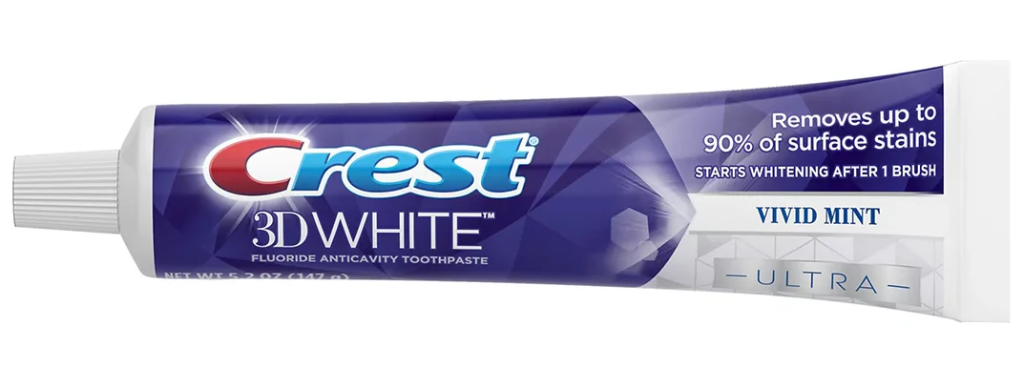 Crest 3D White Vivid Mint Ultra Whitening Toothpaste, 5.2 oz.