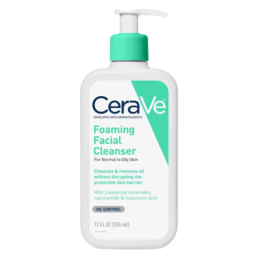 CeraVe Foaming Face Wash with Hyaluronic Acid and Niacinamide for Oily Skin - 12 fl oz
